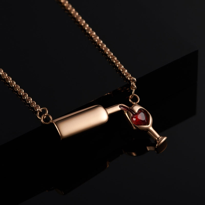 ZPAMS Women Cubic Zirconia Gold Chain Pendant Necklace Gift