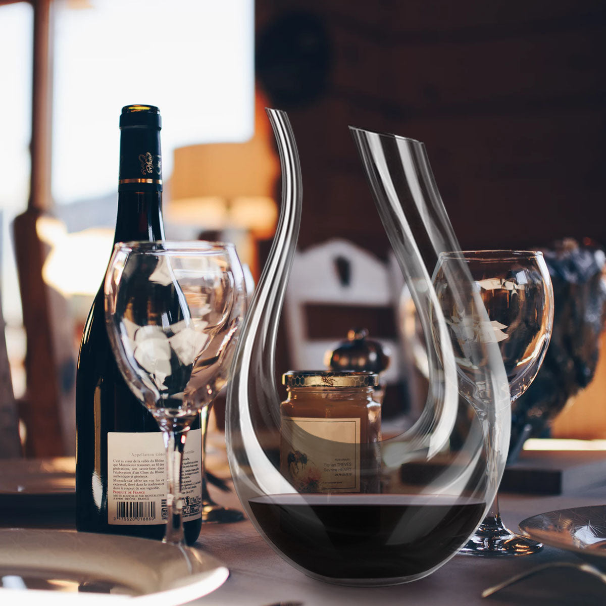 YKPuii 1500ML Big Decanter Handmade Crystal Red Wine Brandy Champagne Glasses