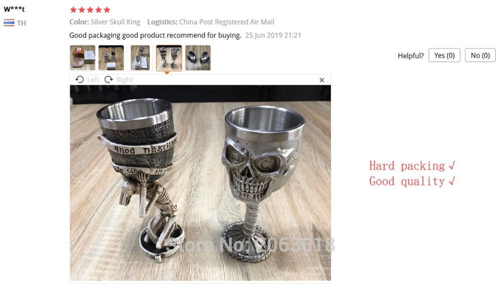 Horrible Resin Stainless Steel Skull Goblet Retro Claw Wine Glass