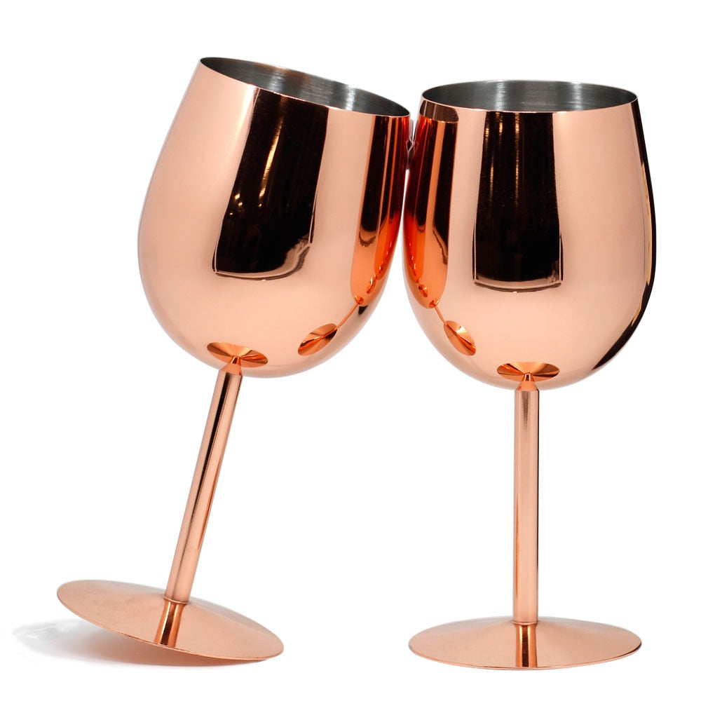 350ml / 550ml Rose Gold Stainless Steel Wine Glass