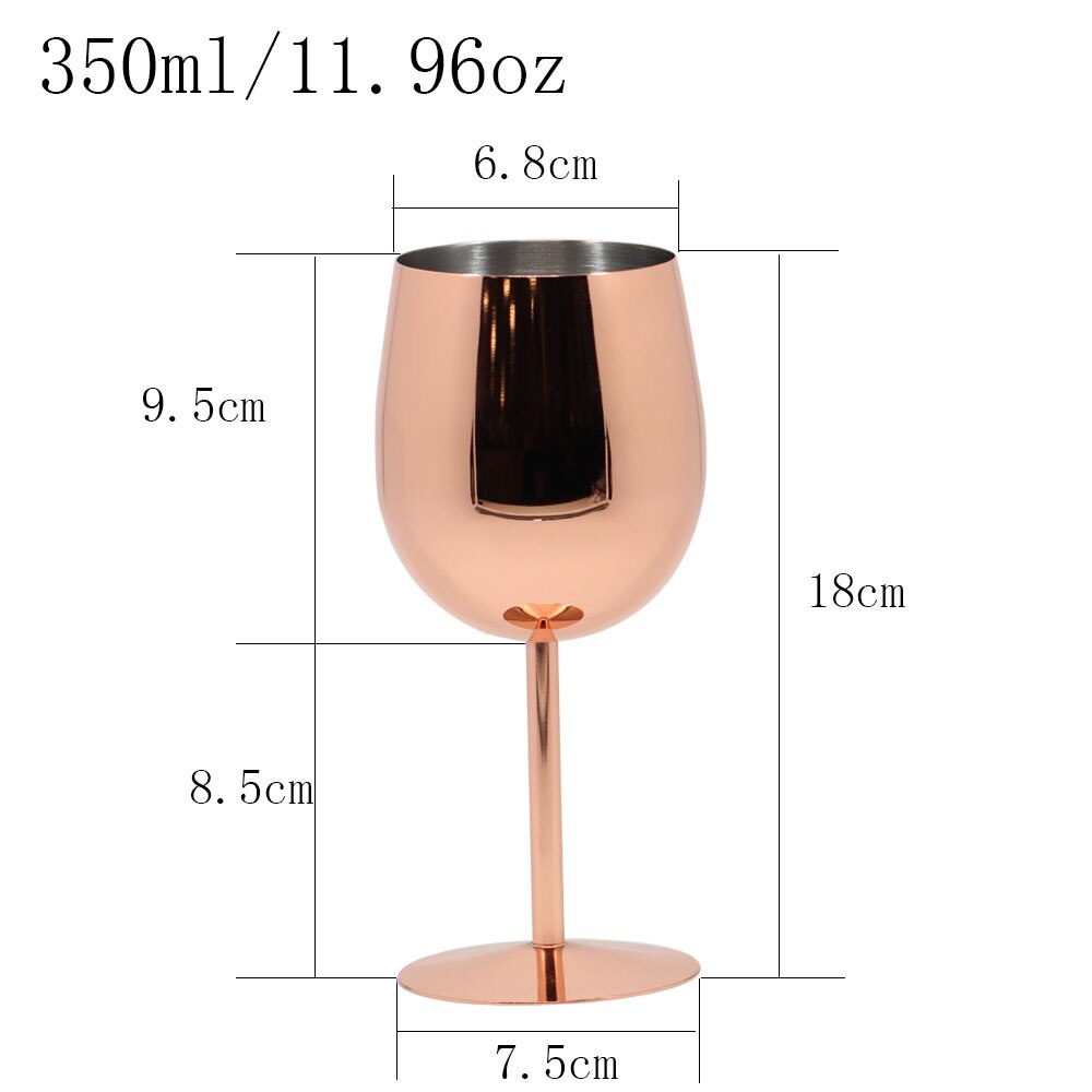 350ml / 550ml Rose Gold Stainless Steel Wine Glass