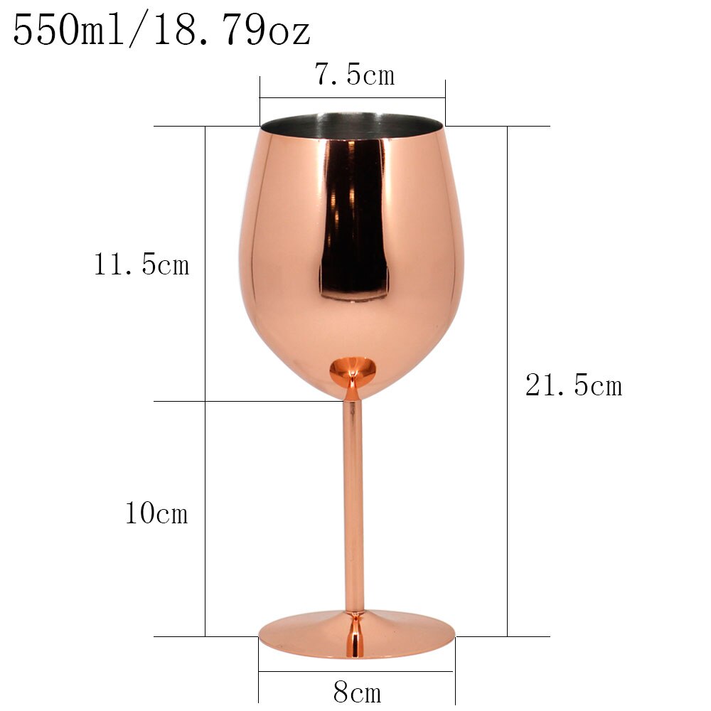 350ml / 550ml Rose Gold Stainless Steel Wine Glass