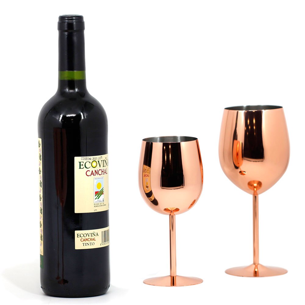 350ml / 550ml Rose Gold Stainless Steel Wine Glass