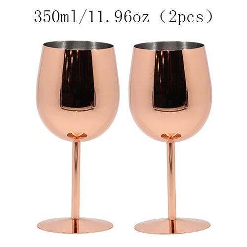 350ml / 550ml Rose Gold Stainless Steel Wine Glass