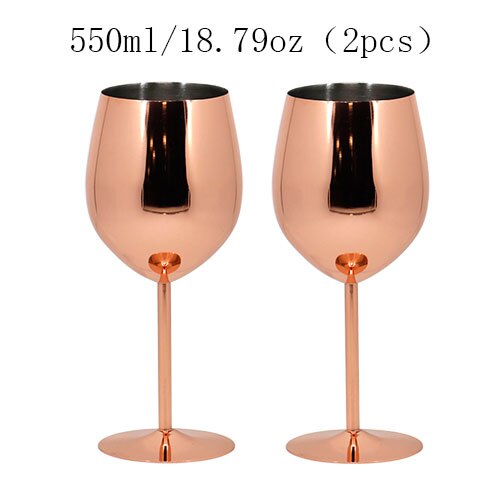350ml / 550ml Rose Gold Stainless Steel Wine Glass