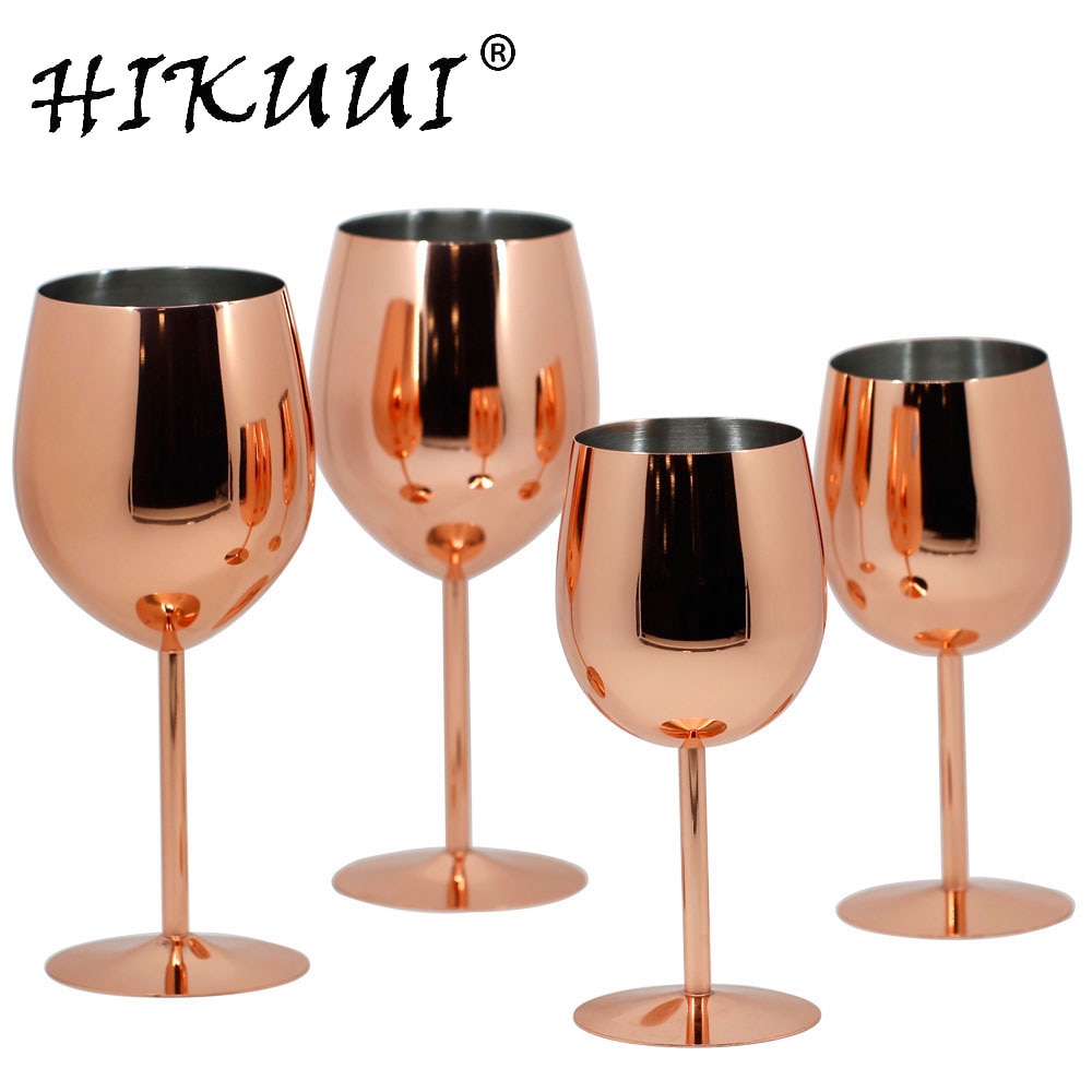 350ml / 550ml Rose Gold Stainless Steel Wine Glass