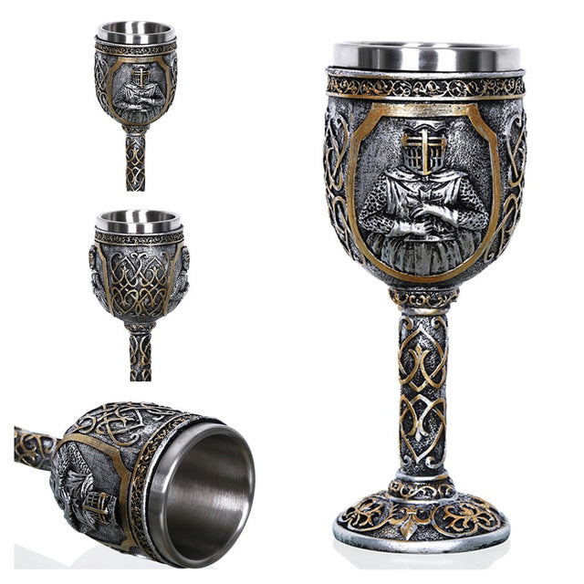Horrible Resin Stainless Steel Skull Goblet Retro Claw Wine Glass