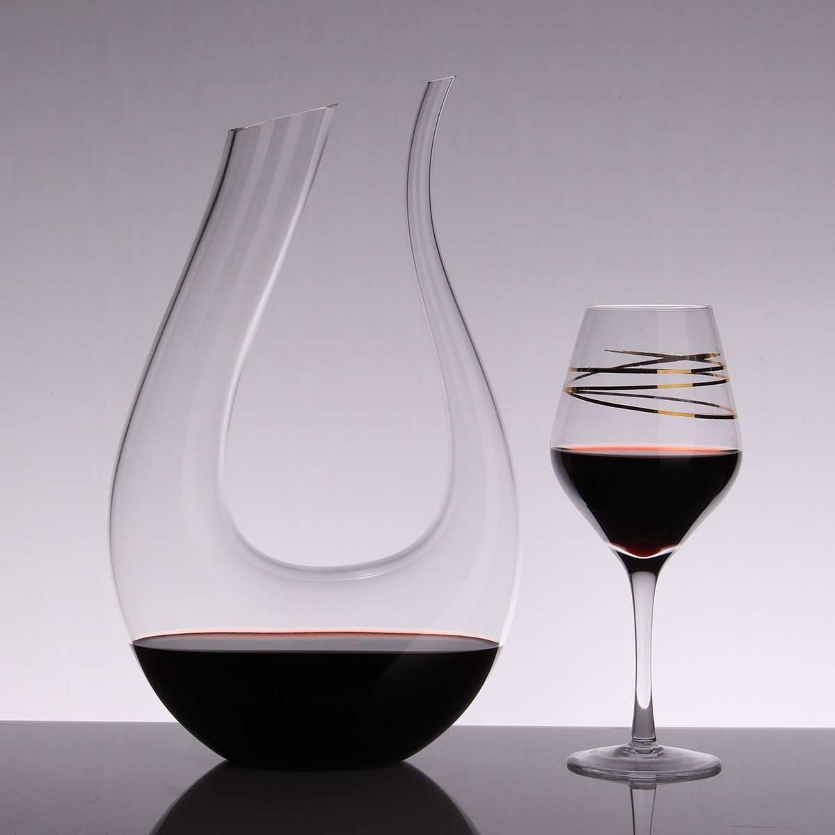 YKPuii 1500ML Big Decanter Handmade Crystal Red Wine Brandy Champagne Glasses