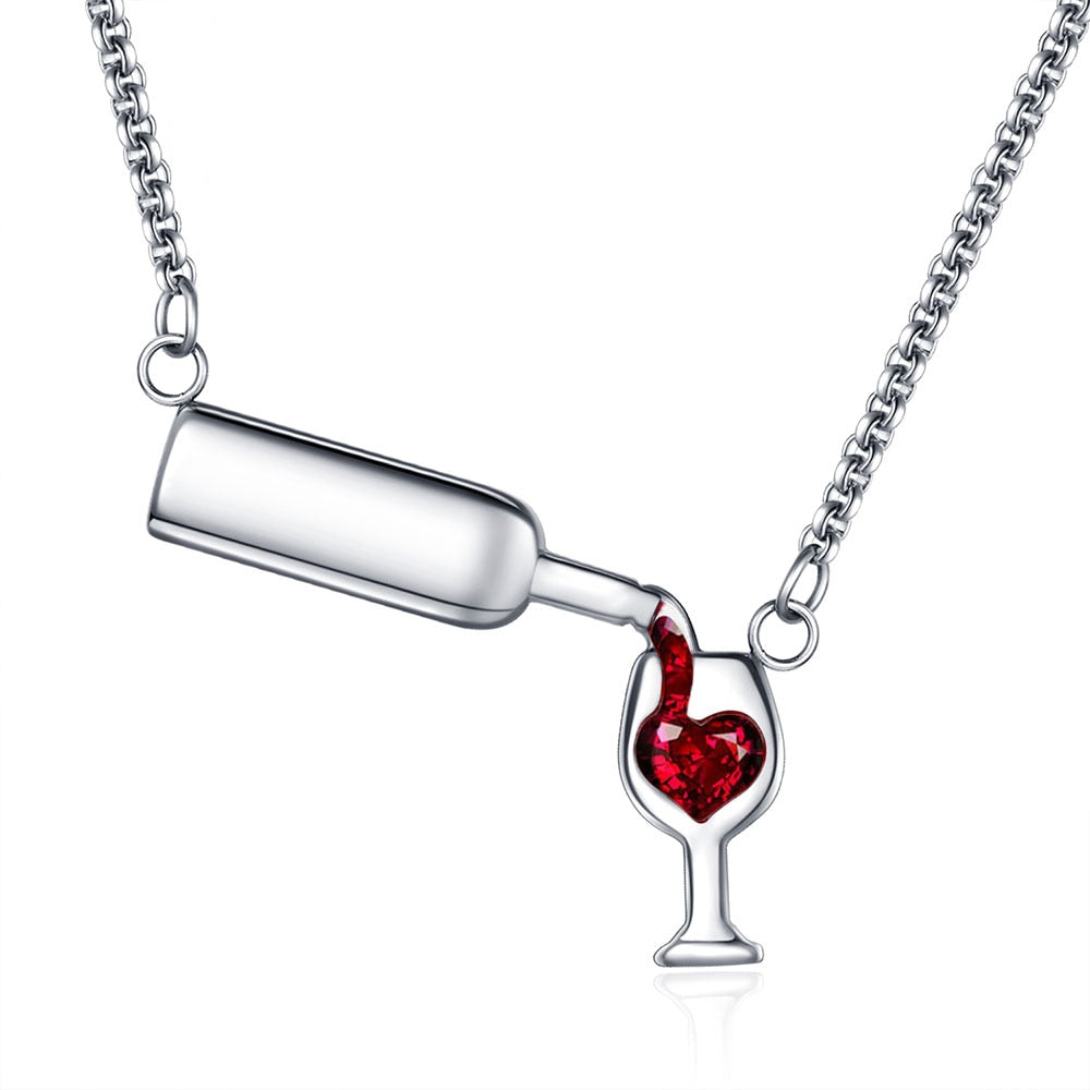 ZPAMS Women Cubic Zirconia Gold Chain Pendant Necklace Gift