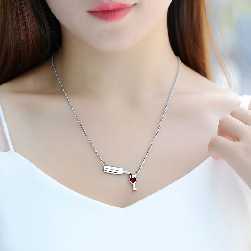 ZPAMS Women Cubic Zirconia Gold Chain Pendant Necklace Gift