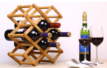 Load image into Gallery viewer, Foldable Bamboo Wine Bottle Holder