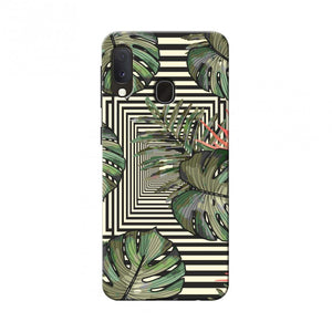Leaves Over Stripes - Plum Slim Hard Shell Case
