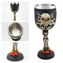 Load image into Gallery viewer, Horrible Resin Stainless Steel Skull Goblet Retro Claw Wine Glass