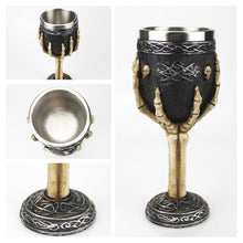 Load image into Gallery viewer, Horrible Resin Stainless Steel Skull Goblet Retro Claw Wine Glass