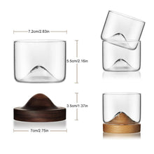 Load image into Gallery viewer, Mountain Whiskey Glass with Wooden Base Rocks Beer Set