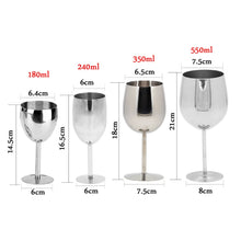 Load image into Gallery viewer, 2Pcs Classical Wine Glasses Stainless Steel 18/8 Champagne Glasses