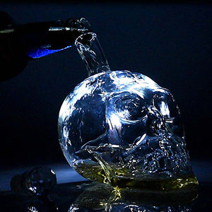 BORREY 1000Ml Skull Whiskey Glass Flagon Vodka Flask Borosilicate Glass