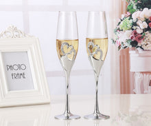 Load image into Gallery viewer, 2 PCS /Set Crystal Wedding Toasting Champagne Flutes Glasses