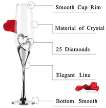 Load image into Gallery viewer, 2 PCS /Set Crystal Wedding Toasting Champagne Flutes Glasses