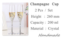Load image into Gallery viewer, 2 PCS /Set Crystal Wedding Toasting Champagne Flutes Glasses