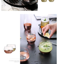 Load image into Gallery viewer, Rose Gold Hexagon Plating Glass Cup Gold Wine Cup