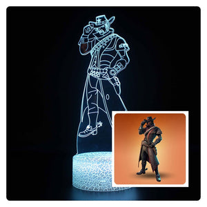 3D illusion Battle Royale Figures Lamp Raven Light