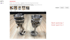 Horrible Resin Stainless Steel Skull Goblet Retro Claw Wine Glass
