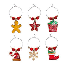 Load image into Gallery viewer, 6Pcs/lot Christmas Wine Glass Decoration Charms
