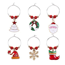 Load image into Gallery viewer, 6Pcs/lot Christmas Wine Glass Decoration Charms
