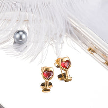 Load image into Gallery viewer, ZPAMS Women&#39;s Fashion Stud Earrings Stainless Steel Wine Glass Style Earrings Set