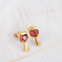Load image into Gallery viewer, ZPAMS Women&#39;s Fashion Stud Earrings Stainless Steel Wine Glass Style Earrings Set