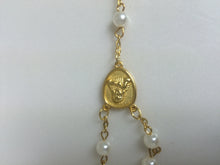 Load image into Gallery viewer, Catholic White Imitation Pearl Cross Necklace