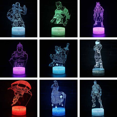 3D illusion Battle Royale Figures Lamp Raven Light