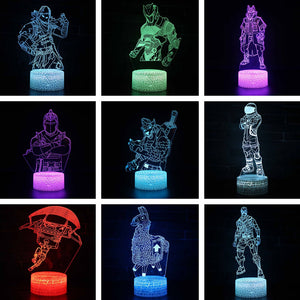 3D illusion Battle Royale Figures Lamp Raven Light