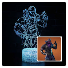 Load image into Gallery viewer, 3D illusion Battle Royale Figures Lamp Raven Light