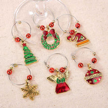 Load image into Gallery viewer, 6Pcs/lot Christmas Wine Glass Decoration Charms