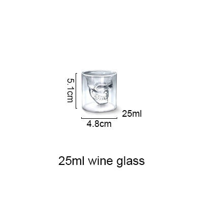 3 sizes Two ways Shot Transparent Crystal Skull Head Glass