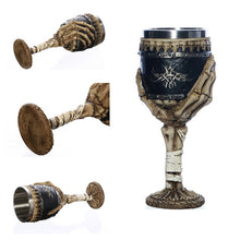 Load image into Gallery viewer, Horrible Resin Stainless Steel Skull Goblet Retro Claw Wine Glass