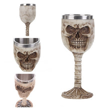 Load image into Gallery viewer, Horrible Resin Stainless Steel Skull Goblet Retro Claw Wine Glass