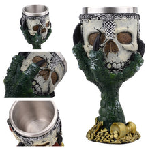 Load image into Gallery viewer, Horrible Resin Stainless Steel Skull Goblet Retro Claw Wine Glass
