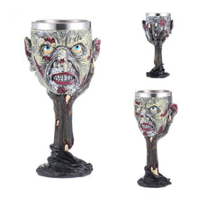 Load image into Gallery viewer, Horrible Resin Stainless Steel Skull Goblet Retro Claw Wine Glass