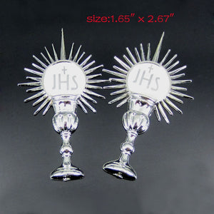 12Pcs Favor Silver Holy Sacrament  42 x 68mm