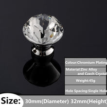 Load image into Gallery viewer, Deluxe Glass Diamond Furniture Decoration Handles Crystal Wine Cabinet Drawer