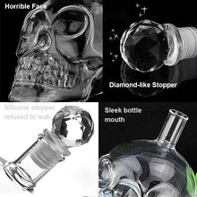 Load image into Gallery viewer, BORREY 1000Ml Skull Whiskey Glass Flagon Vodka Flask Borosilicate Glass