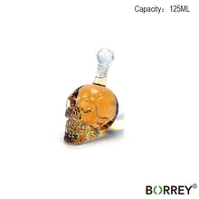 Load image into Gallery viewer, BORREY 1000Ml Skull Whiskey Glass Flagon Vodka Flask Borosilicate Glass