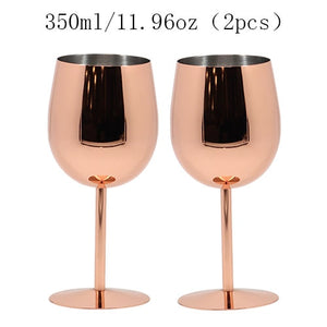 350ml / 550ml Rose Gold Stainless Steel Wine Glass
