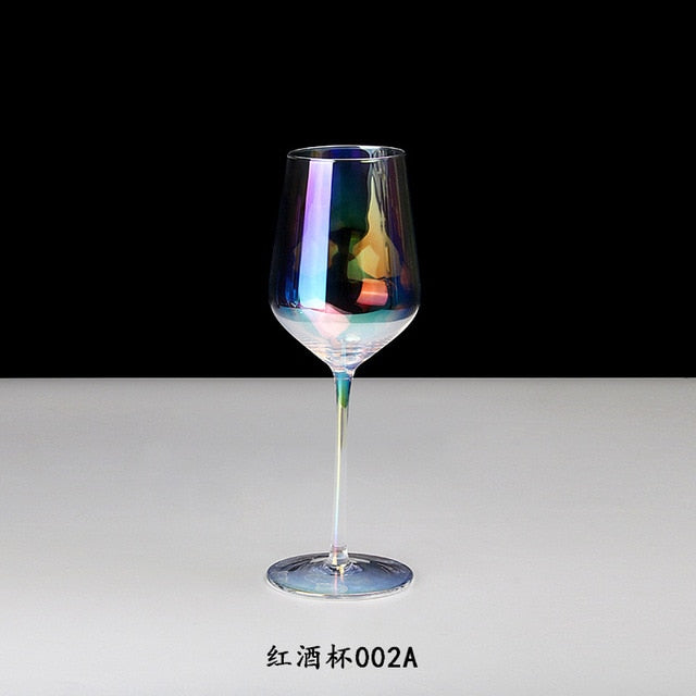 Rainbow Plating Goblet Wine Glass Crystal Cocktail Glasses Champagne Flute