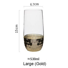 Load image into Gallery viewer, Rose Gold Hexagon Plating Glass Cup Gold Wine Cup