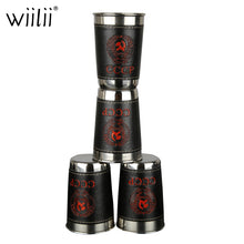 Load image into Gallery viewer, 4Pcs 170ml Drinking Glass Stainless Steel Shot Glasses