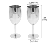 Load image into Gallery viewer, 2PCS 17CM Stainless Steel Wine &amp; Champagne Glass